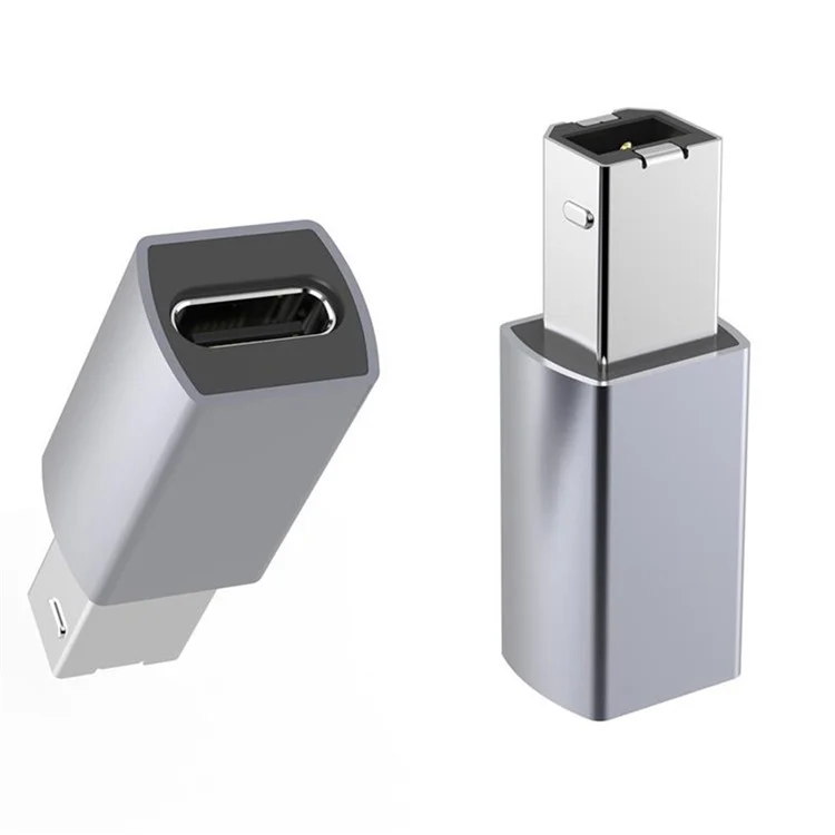 JUNSUNMAY 1Pc Type-C Female to USB 2.0 B Aluminum Alloy Converter for Electric Piano / Printer / Camera