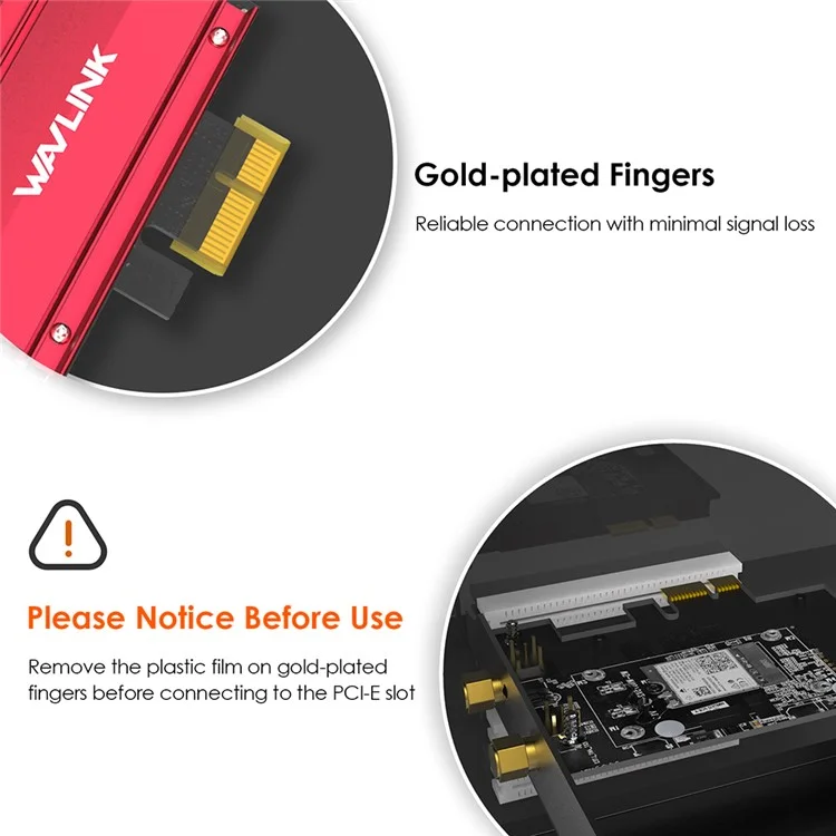 WAVLINK WS-WN675X2-B Bluetooth-совместимая сетевая карта Wi-Fi 6E AX3000 PCIe, трехдиапазонный беспроводной адаптер со скоростью 3000 Мбит/с для ПК