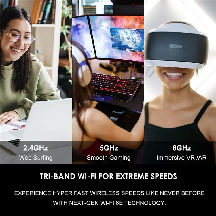 WAVLINK WS-WN675X2-B Bluetooth-совместимая сетевая карта Wi-Fi 6E AX3000 PCIe, трехдиапазонный беспроводной адаптер со скоростью 3000 Мбит/с для ПК