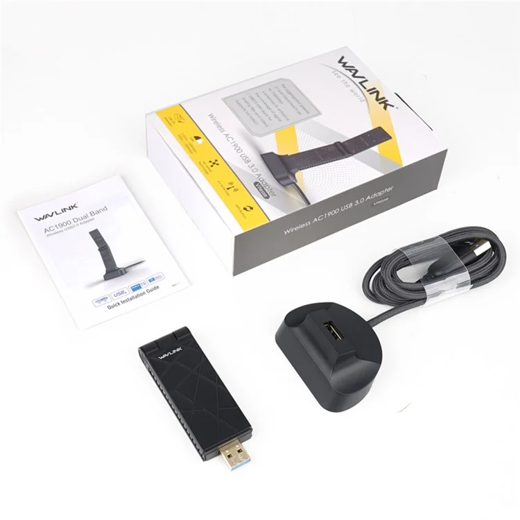 WAVLINK WS-WN690A5D-A Tarjeta de Red USB 3.0 AC1900M de 2.4 GHz y 5 GHz de Banda Dual Adaptador Inalámbrico para PC