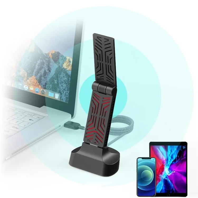 WAVLINK WS-WN690A5D-A Tarjeta de Red USB 3.0 AC1900M de 2.4 GHz y 5 GHz de Banda Dual Adaptador Inalámbrico para PC
