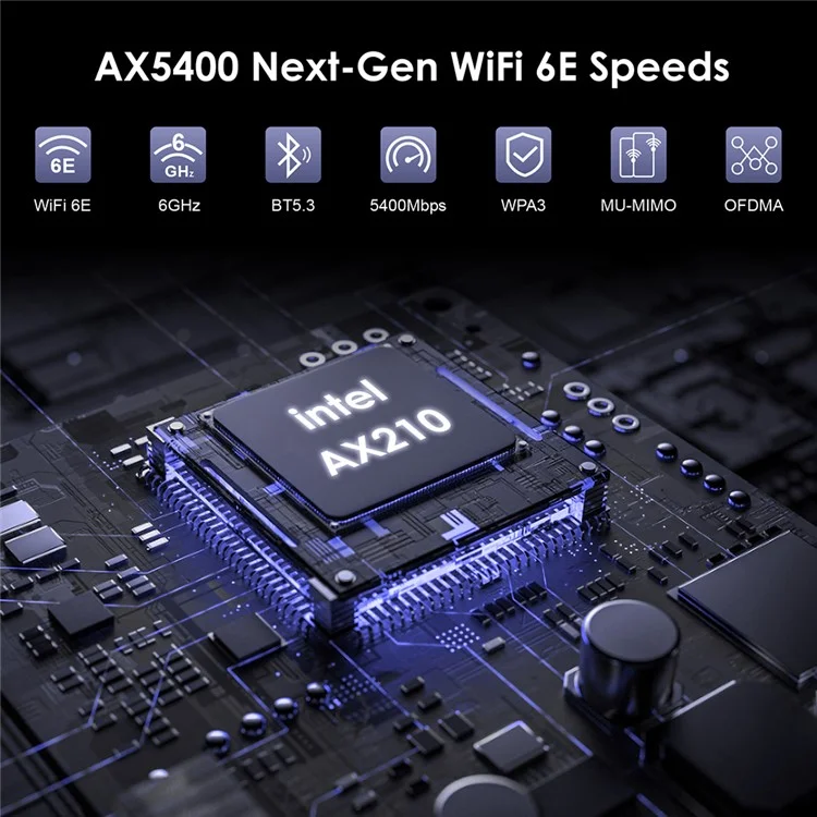 Cartão de Rede Bluetooth 5.3 WAVLINK WS-WN675X3-PCIE-A Tri-band 5400Mbps WiFi 6E PCIe Adaptador Sem Fio