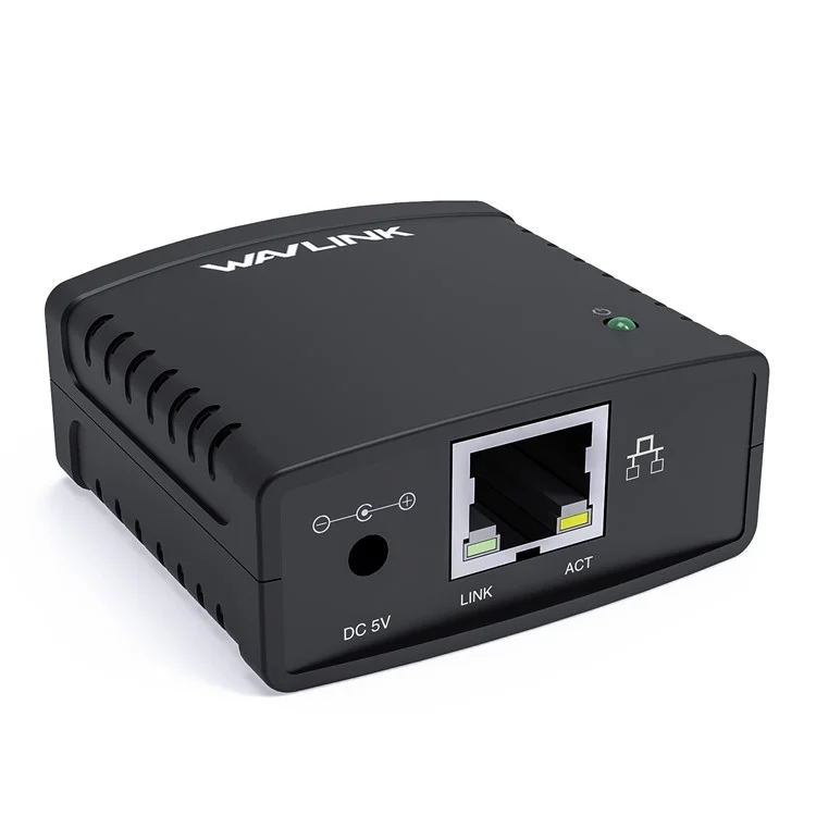 WAVLINK NU72P11 USB 2.0 Ethernet Network Printer Power Adapter 100Mbps Network Print Server - AU Plug
