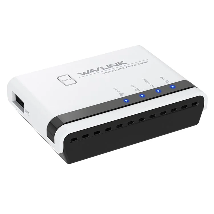 WAVLINK NU516U1 Wireless USB Print Server with 10 / 100Mbps LAN / Bridge WiFi USB2.0 Wireless Printer Server - UK Plug