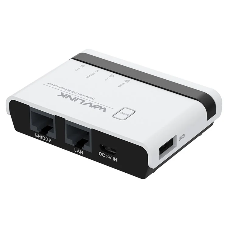 WAVLINK NU516U1 Wireless USB Print Server with 10 / 100Mbps LAN / Bridge WiFi USB2.0 Wireless Printer Server - UK Plug