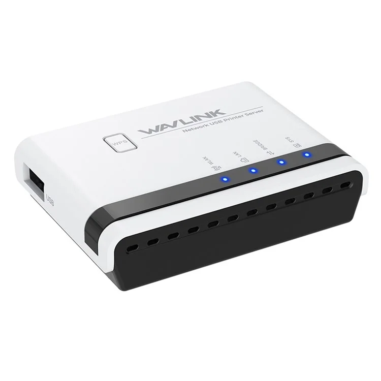 WAVLINK NU516U1 Serveur d'impression sans fil USB avec LAN 10/100 Mbps / Pont WiFi USB2.0 Serveur d'impression sans fil - Prise AU