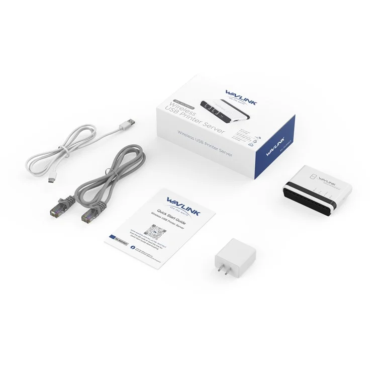 WAVLINK NU516U1 Wireless USB Print Server with 10 / 100Mbps LAN / Bridge WiFi USB2.0 Wireless Printer Server - Japanese Plug