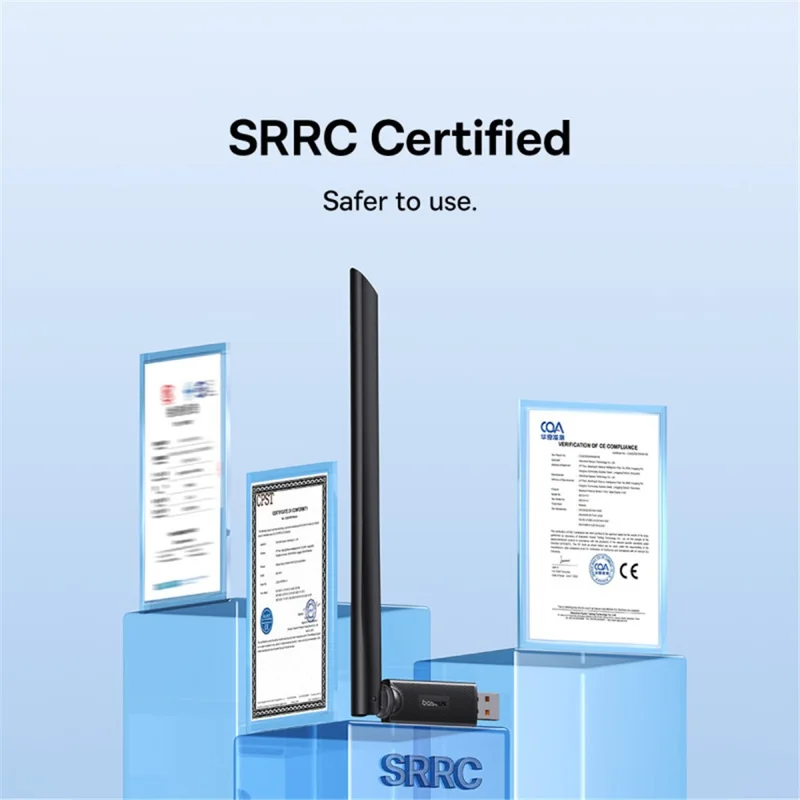 BASEUS FastJoy Series 300Mbps Cluster External Antenna WiFi Wireless Network Adapter - Black