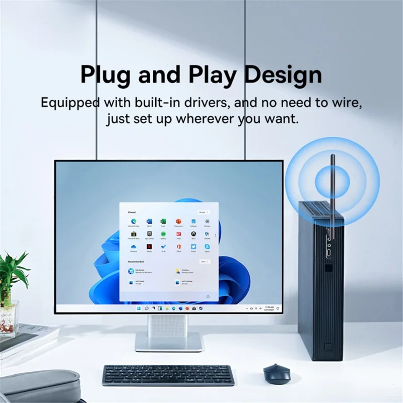 BASEUS FastJoy Series 300Mbps Cluster External Antenna WiFi Wireless Network Adapter - Black