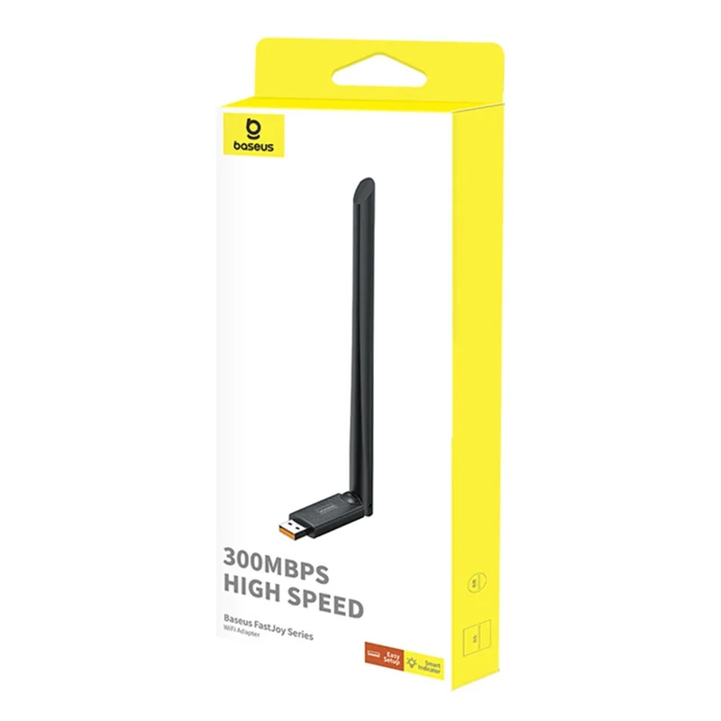BASEUS FastJoy Series 300Mbps Cluster External Antenna WiFi Wireless Network Adapter - Black
