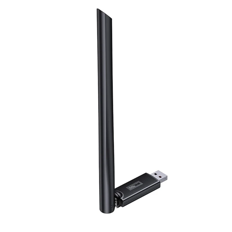 BASEUS FastJoy Series 650Mbps High Gain Antenna USB WiFi Adapter 2.4G / 5G Network Dongle - Black