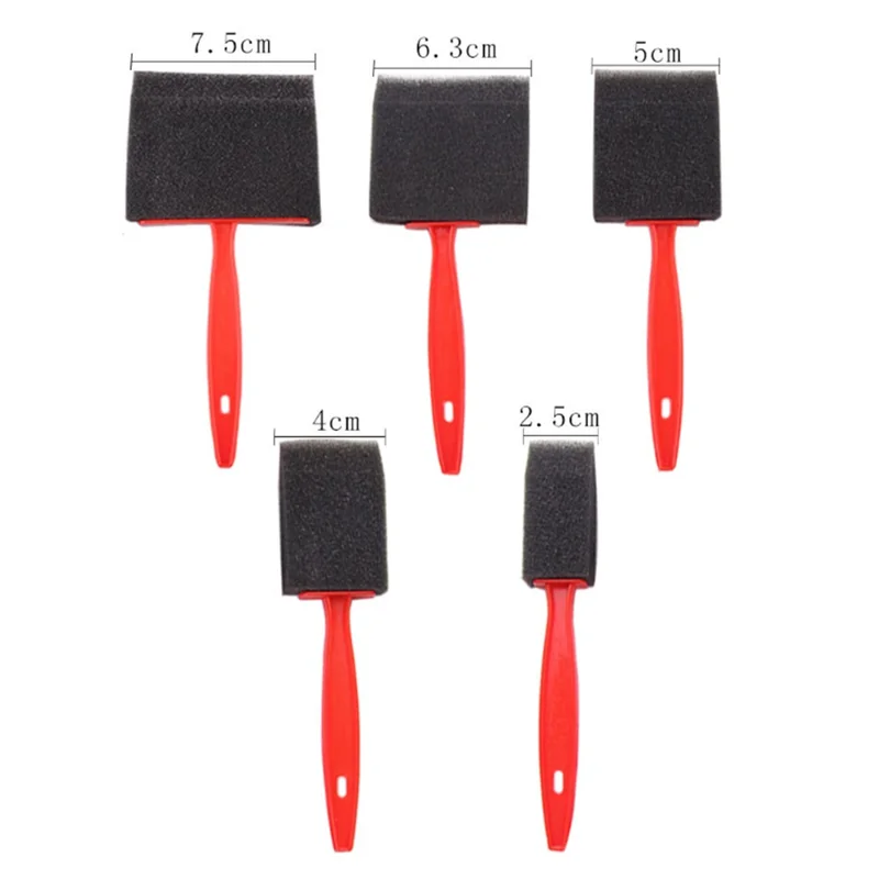 HM-024-5 5Pcs / Set Kids Paint Brushes Plastic Handle Sponge Head Drawing Brushes Graffiti Tool