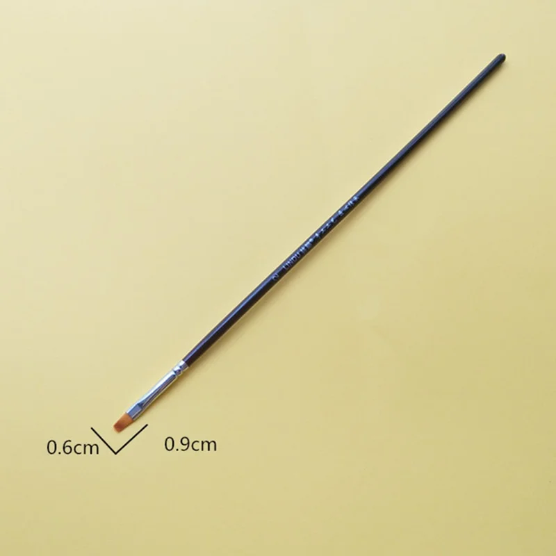 LINDU 6Pcs Flat Nylon Tips Paint Brush Set Wooden Handle Painting Brushes with 2 / 4 / 6 / 8 / 10 / 12 Paintbrush