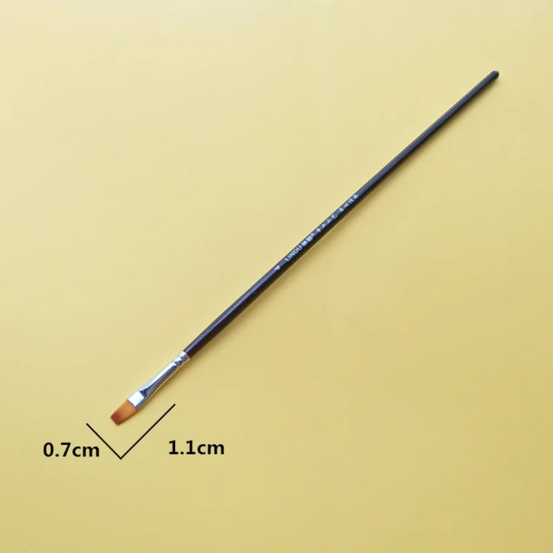 LINDU 6Pcs Flat Nylon Tips Paint Brush Set Wooden Handle Painting Brushes with 2 / 4 / 6 / 8 / 10 / 12 Paintbrush