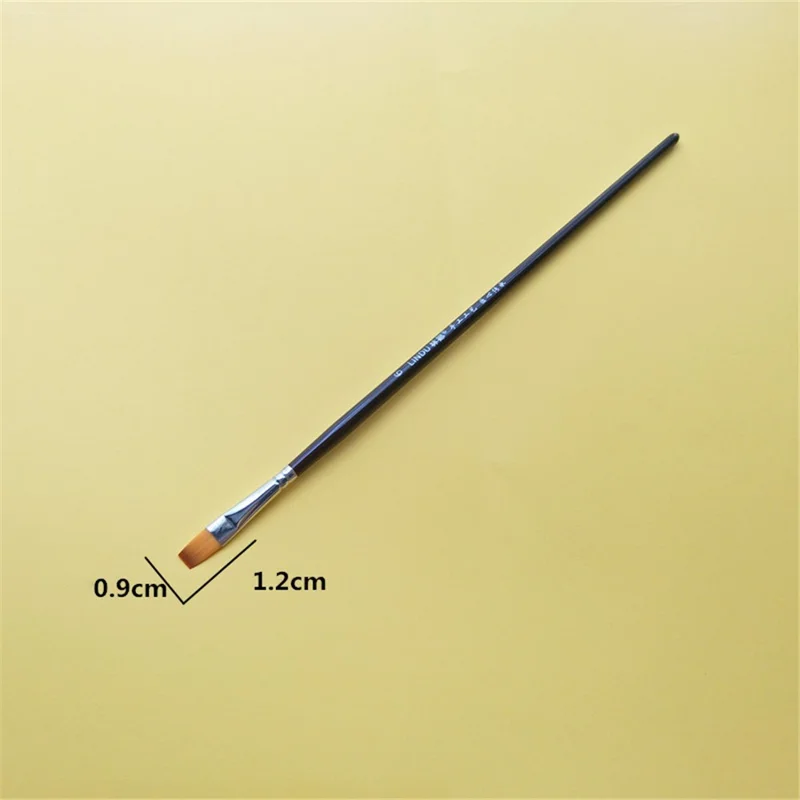 LINDU 6Pcs Flat Nylon Tips Paint Brush Set Wooden Handle Painting Brushes with 2 / 4 / 6 / 8 / 10 / 12 Paintbrush