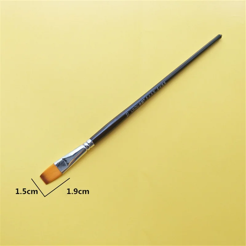 LINDU 6Pcs Flat Nylon Tips Paint Brush Set Wooden Handle Painting Brushes with 2 / 4 / 6 / 8 / 10 / 12 Paintbrush