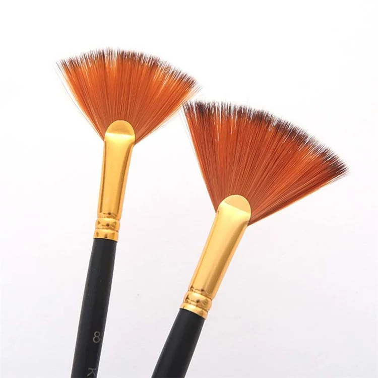 KEEP SMILING A6088 6Pcs / Set Fan-shaped Paintbrushes Nylon Bristles Acrylic Watercolor Oil Painting Brushes