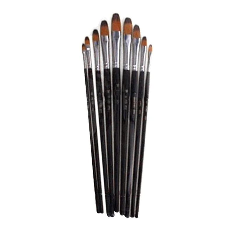 BERGINO 9PCS Nylon Brush Painting Brush Set Watercolor Paint Pen Kit for Oil Acrylic Gouache Painting