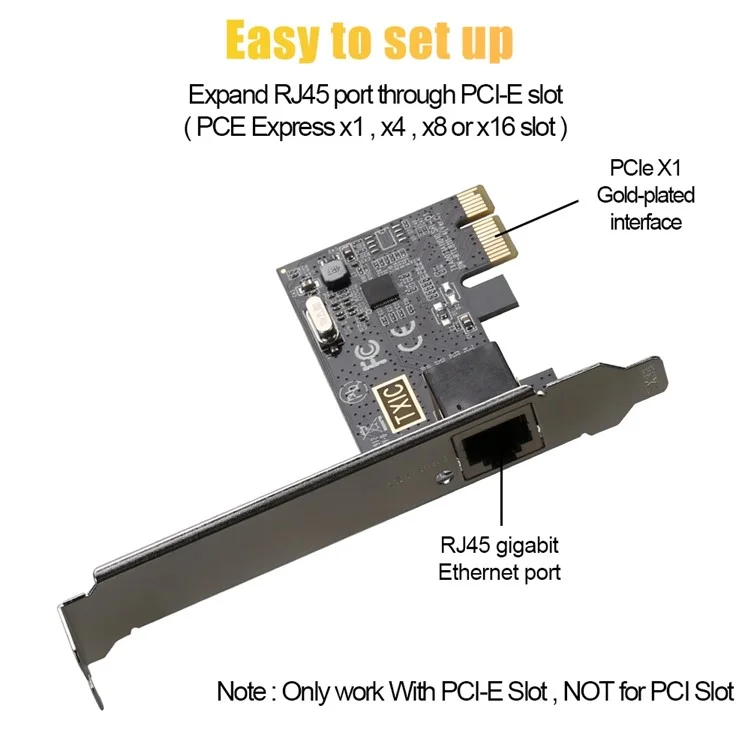 PCI-E PCIE X1 to RJ45 Ethernet 1000Mbps Gigabit Network Card for Desktop PC