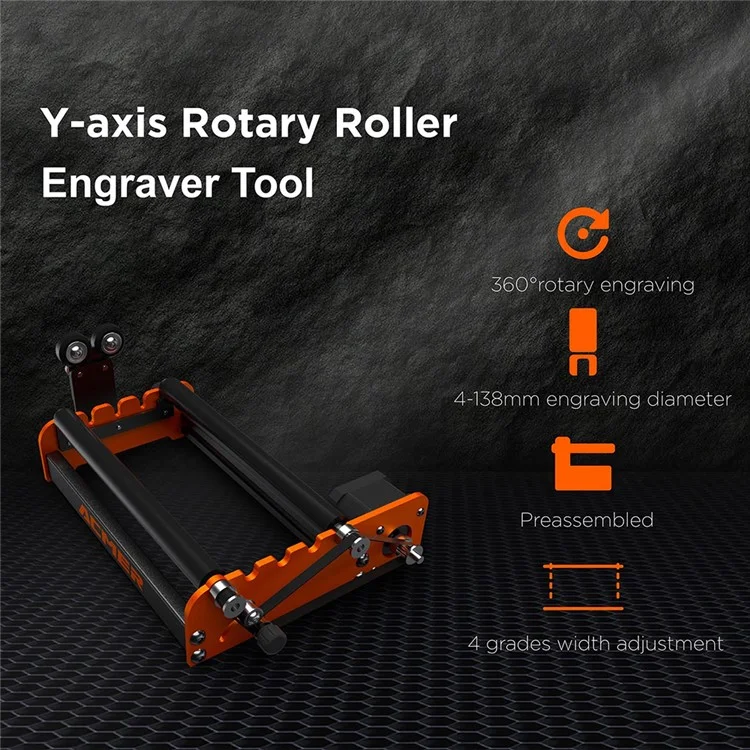 ACMER M2 Laser Rotatif Rouleau 360 degrés Axe Y Rotation Gravure 4-138 mm Diamètre de Sculpture Rouleau 