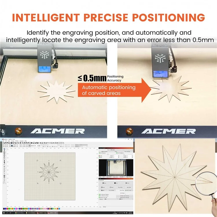 ACMER A500 Laser Engraver Camera Lightburn Camera Lasercam for Engraving Cutting