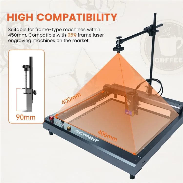 ACMER A500 Laser Engraver Camera Lightburn Camera Lasercam for Engraving Cutting