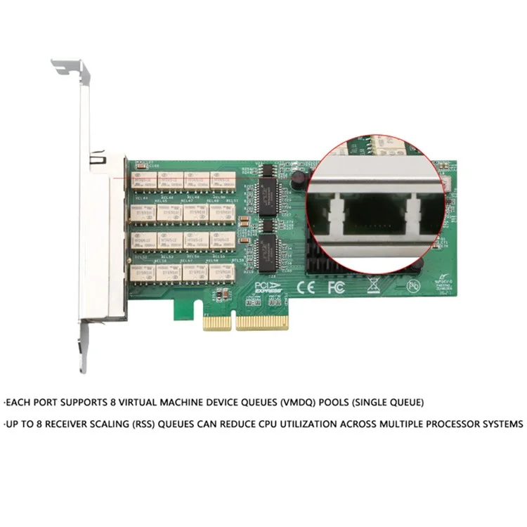 Adaptateur Ethernet à 4 ports Gigabit avec bypass et alimentation interrompue TXA103 PCI-E 4X 1G pour serveur