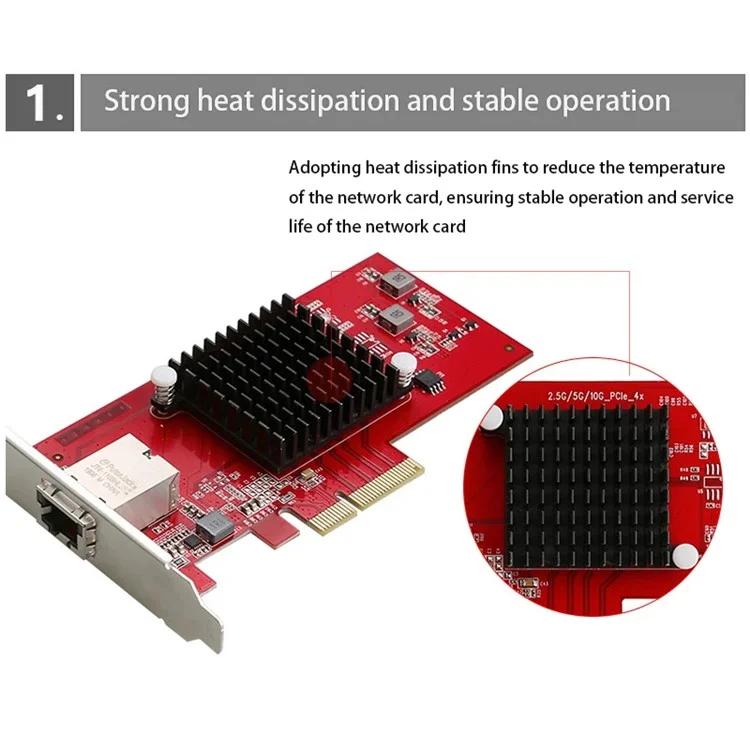 TXA074 AQC107 Desktop Computer RJ45-Anschluss-Netzwerkkarte 10G PCI-E X4 Netzwerkkarte