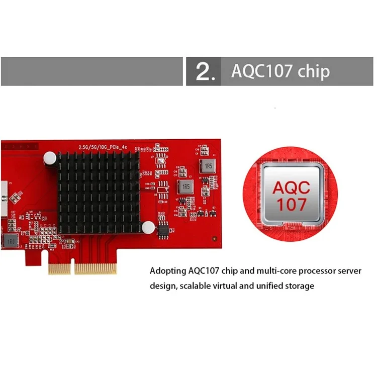 TXA074 AQC107 Desktop Computer RJ45-Anschluss-Netzwerkkarte 10G PCI-E X4 Netzwerkkarte