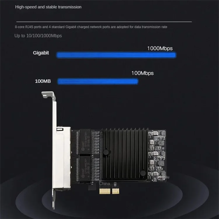 TXA198 LAN-Karte Intel 82571 Chip PCIe1X 1G Vier-Port RJ45 Gigabit-Netzwerkkarte