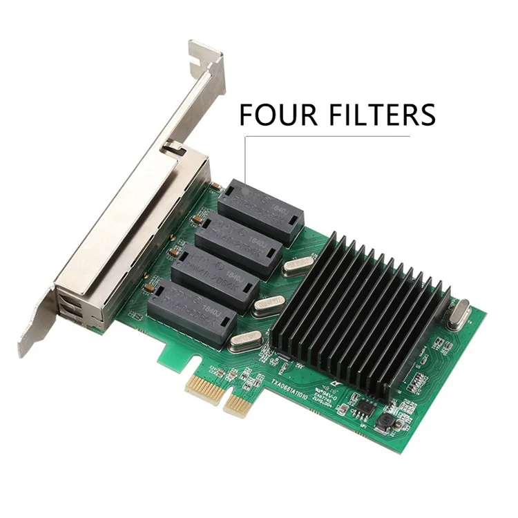TXA066 RTL8111H 4 RJ45 Ports Gigabit Netzwerkkarte 1000Mbps Hochgeschwindigkeit PCI-E 1X Netzwerkkarte