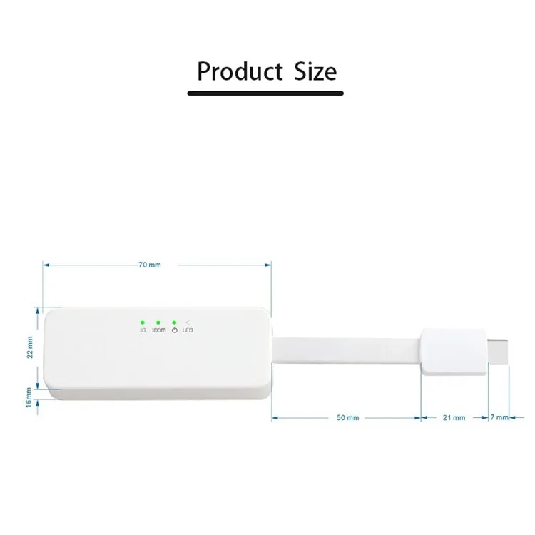 Hub adaptador de rede Gigabit USB-C 1000 Mbps Plug and Play 