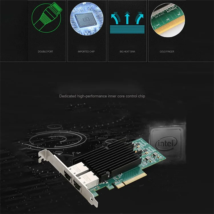 TXA099 сетевая карта Intel X540 с двумя портами и скоростью 10 Гбит/с, PCI-E X8, Ethernet-карта для серверов