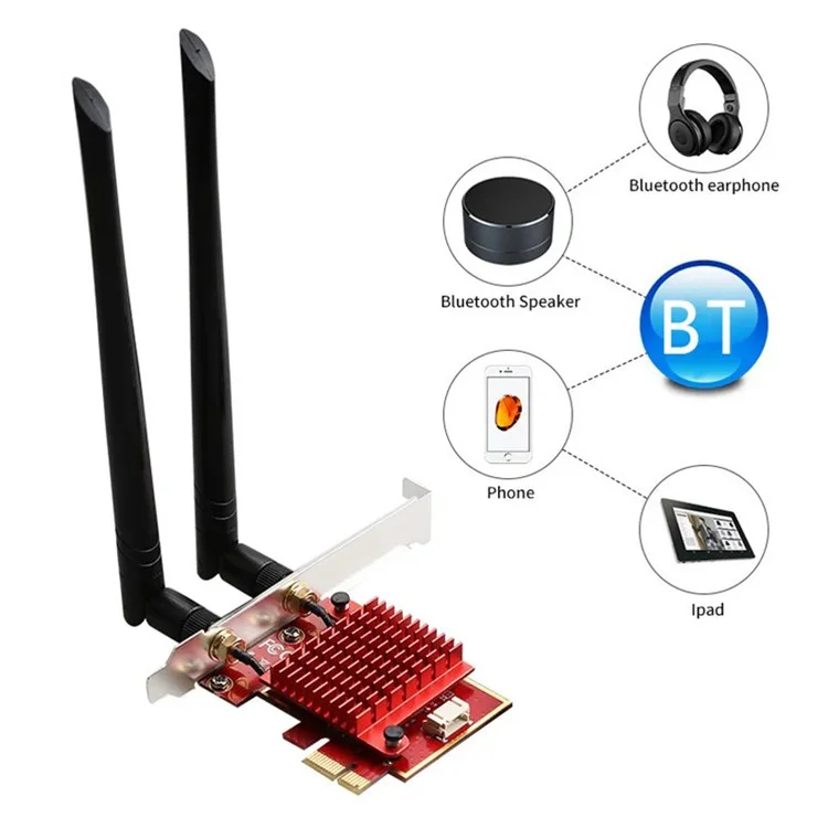 TXA083 AX200 2.4G / 5G Dual Band Gigabit Bluetooth WiFi6 Scheda di rete wireless PCIE 