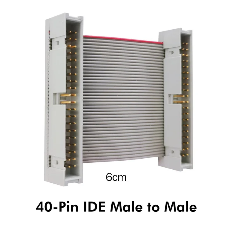 JUNSUNMAY Cable de extensión IDE de 6 cm y 40 clavijas, macho a macho, conector de unidad de disco duro para sistemas informáticos