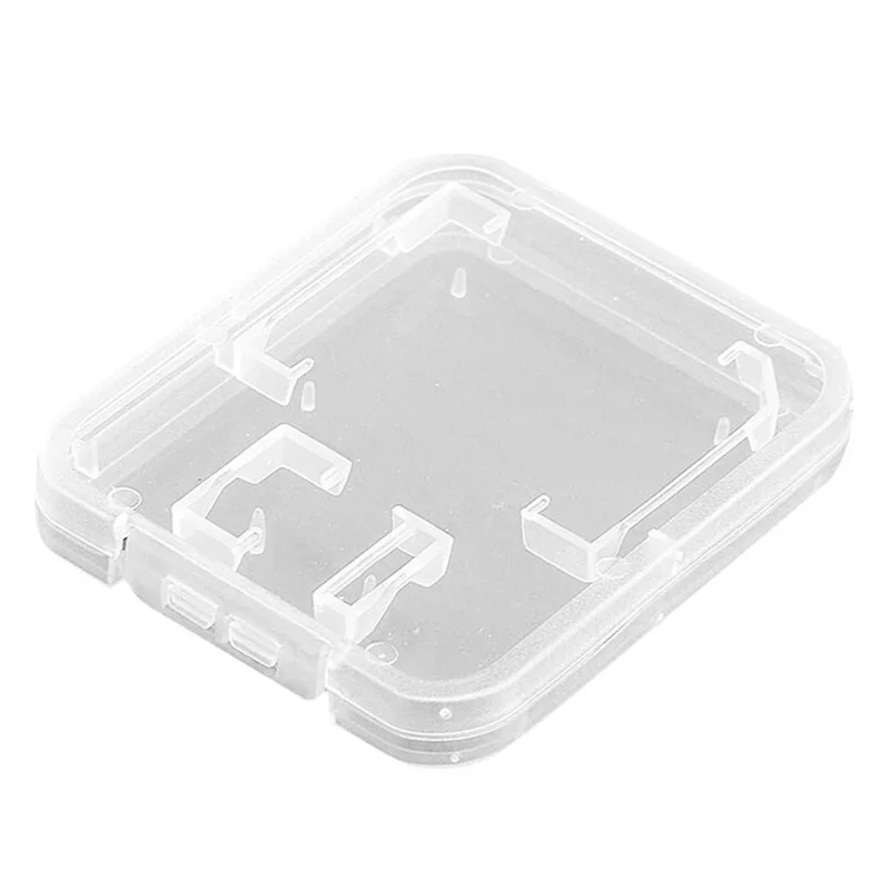 Caja de Almacenamiento para Tarjetas de Memoria para Cámara, Teléfono, SD / Caja Protectora para Tarjeta TF con Tapa - Transparente