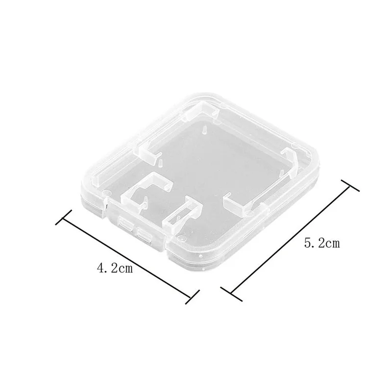 Caja de Almacenamiento para Tarjetas de Memoria para Cámara, Teléfono, SD / Caja Protectora para Tarjeta TF con Tapa - Transparente