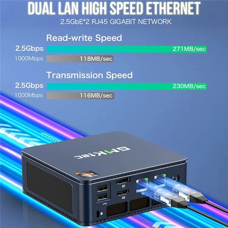 GMKTEC M5 Mini PC 16GB+512GB AMD Ryzen 5700U Micro PC Gamer Desktop Computer, Plugue Europeu