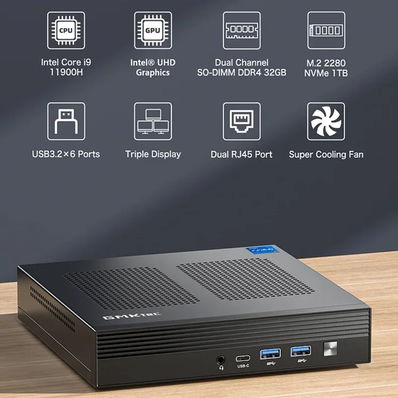 GMKTEC M4 16GB+1TB Mini PC Windows 11 Pro Desktop Computer - EU Plug