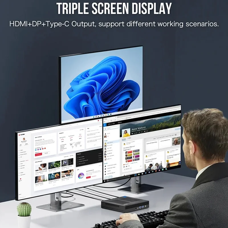 GMKTEC M4 16GB+1TB Mini PC Windows 11 Pro Desktop Computer - EU Plug