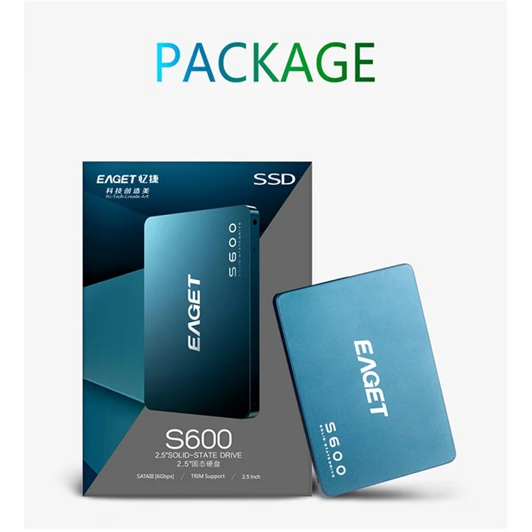 EAGET S600 SSD 2,5 Polegadas SATA III Estado Sólido Interno Drive SSD - 128 gb