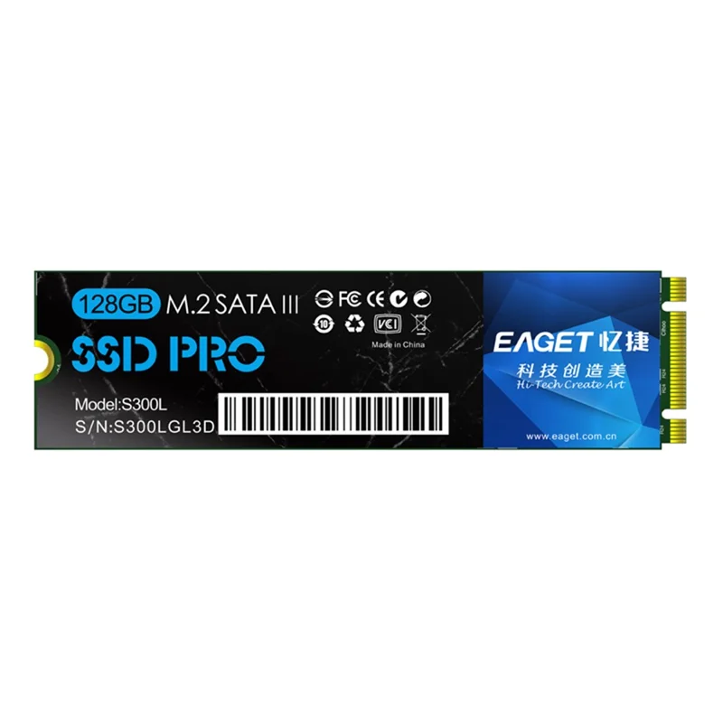 EAGET S300L Shockproof SSD M.2(NGFF) Solid State Drive High Speed Compact SSD for PC Laptop - 128GB