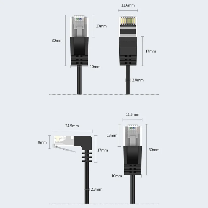 CABLECREATION CL0045 3m Pure Copper Cat6a LAN Network Cable 2.8mm Thin Cord 10Gbps RJ45 Ethernet Cable - Straight