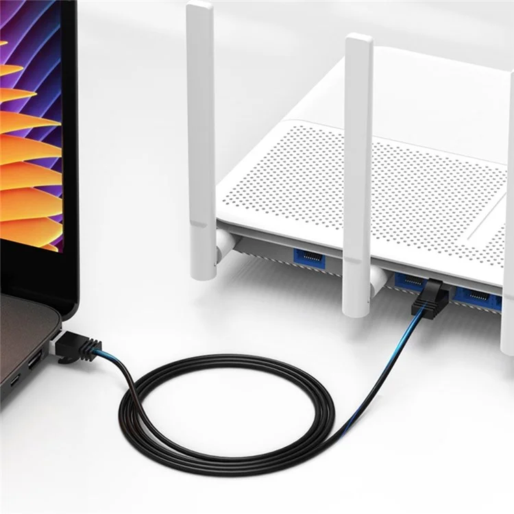 CABLECREATION CL0045 2m Cat6a LAN Network Cable 10Gbps Pure Copper Thin Cord Computer Router Connection Cable - Straight