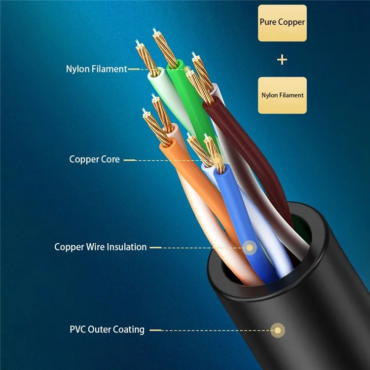 CABLECREATION CL0045 2m Cat6a LAN Network Cable 10Gbps Pure Copper Thin Cord Computer Router Connection Cable - Straight
