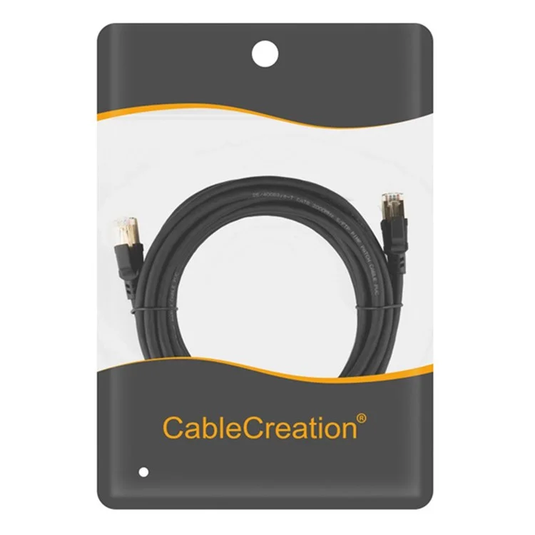 CABLECREATION CL0315 0.5m High Speed Cat8 Ethernet Cable RJ45 Internet Network Cable 40Gbps 2000Mhz Gigabit SFTP Shielded LAN Cord