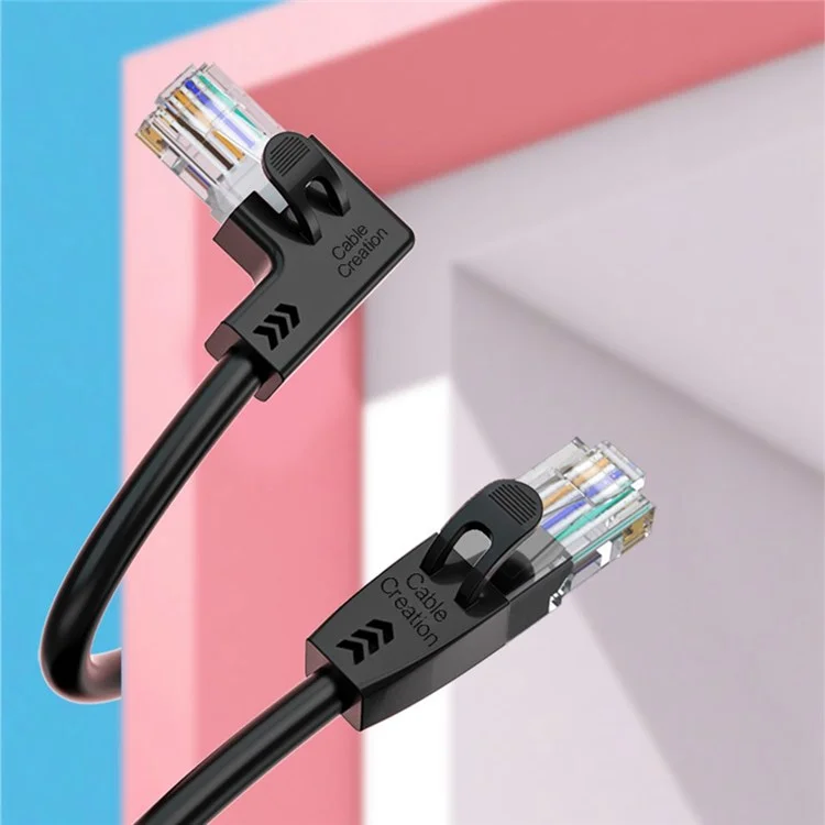Cablecreation 3m Cat6 Ethernet Cabo de 90 Graus Gigabit LAN Cabo 10Gbps RJ45 Cordão de Patch de Rede de Rede de Internet - Ângulo Para Baixo