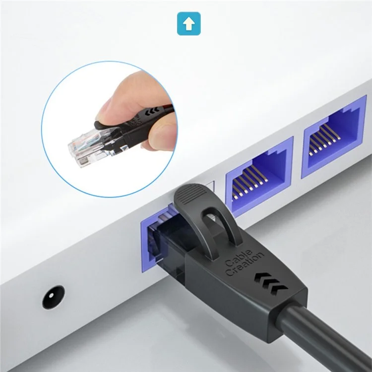 Cablecreation 3m Cat6 Ethernet Cabo de 90 Graus Gigabit LAN Cabo 10Gbps RJ45 Cordão de Patch de Rede de Rede de Internet - Ângulo Para Baixo