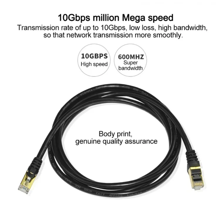 MINDPURE NW015 2m Cat7 Cabo de Rede 10 Gigabits Cordo de Ethernet de Cobre Puro de Cobre de Gigabits