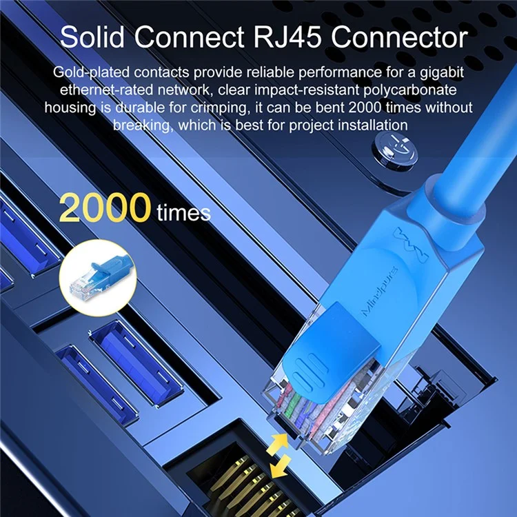 MINDPURE NW015 2m Cat7 Cabo de Rede 10 Gigabits Cordo de Ethernet de Cobre Puro de Cobre de Gigabits